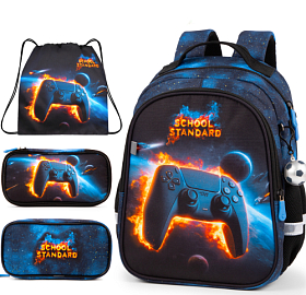 Ортопедичний рюкзак 3 в 1 з пеналом та мішком для хлопчика School Standard з Джойстиком у 1 клас (Full 160-25)